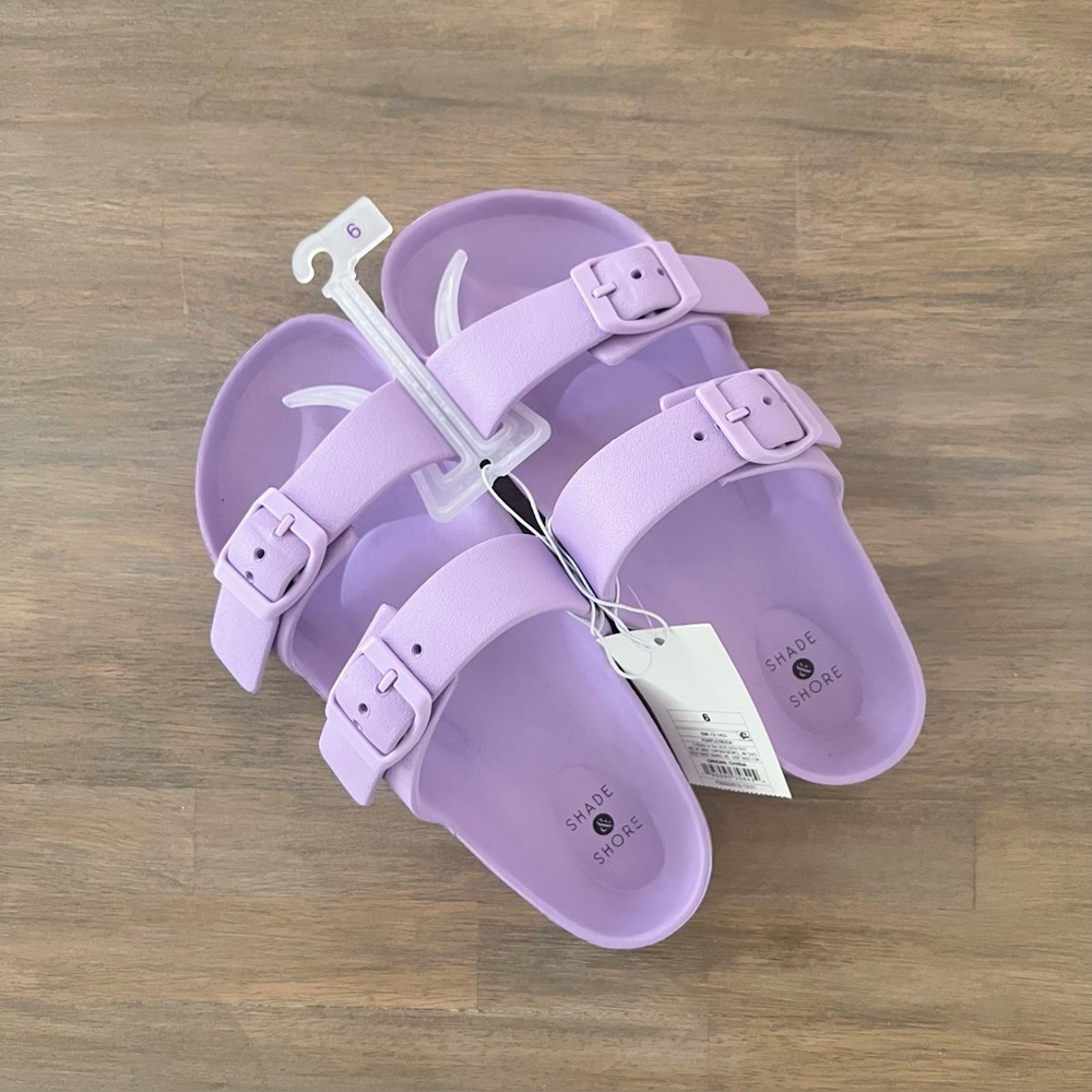 Shade & Shore Light Purple lavender Slide Sandals